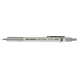 Koh-I-Noor Rapidomatic Mechanical Pencil, .5mm Lead, White, 1 Each (5635)