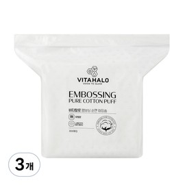 Vitahalo embossed cotton pads, 800 sheets, 3 pieces / 비타할로 엠보싱 순면 화장솜, 800매입, 3개