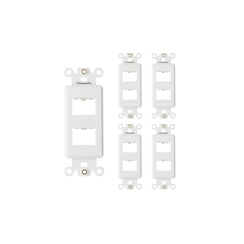 ChaosssCo 2-Port Decorator Insert with Nut, Wall Plate Adapter for
