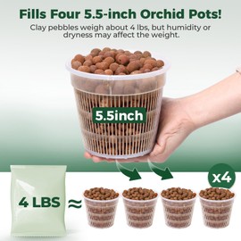 T4U Leca Clay Pebbles for Plants, 4 LBS 10-20 mm Clay Balls for Indoor Plants, Natural Clay Pebbles for Orchid Potting Mix, Hydroponic, Leca Pots, Plant Drainage, Garden Soil