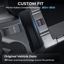 Katorn Center Console Organizer Armrest Hanging Basket Storage Box for Subaru Crosstrek/Impreza 2026 2025 2024, Interior Accessories Armrest Insert Tray for 2024-2026 Crosstrek/Impreza, Black