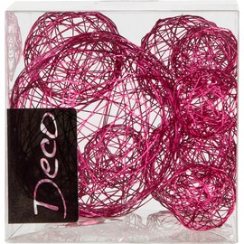 Set of 10 Fuchsia Wire Transparent Box 1000 ml, Wire Balls Fuchsia or Table Decoration for Wedding, Table Decorations, Table Decorations Fuchsia