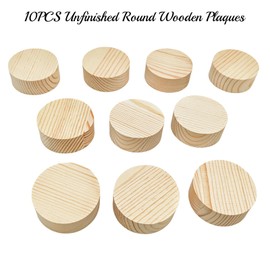 10PCS Pine Circle Plaque, 2x0.8in Blank Unfinished Round Wooden Circles Plaques for Craft Projects, Engraving, Wood Burning, Painting