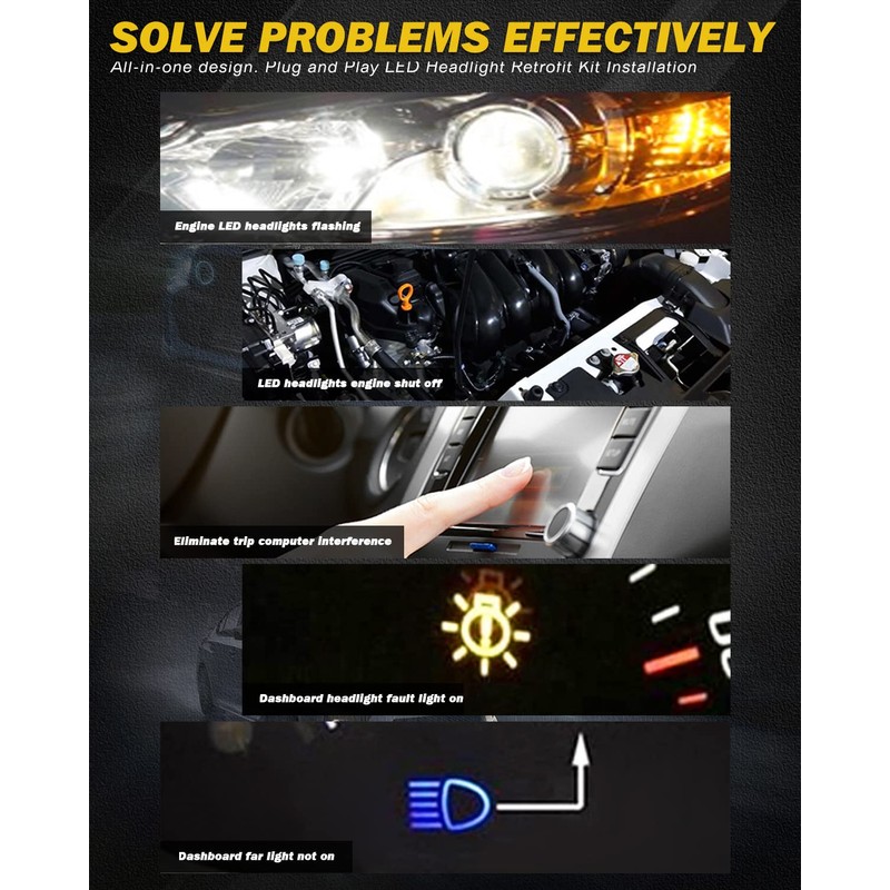 OUSHI 9005 9006 H10 9012 Led Headlight Decoder, 9006 9005