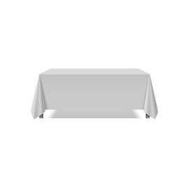 Pomp Silver 90" x 132" Premium Polyester Tablecloth | Wrinkle + Stain Resistant Easy Care Fabric | Fits 6FT Rectangle Table