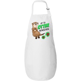 inktastic Up To Otter Nonsense- Cute and Funny Otter Adult Apron White 45a31