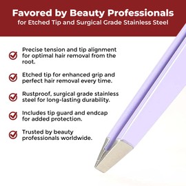 Venus by Regine Slant Tweezers, Handmade Tweezers for Women, Precise Tweezers for Men, Eyebrow Tweezers for Women, 25-Degree Angle for Shaping Eyebrows & Grooming Contours of Face (Lavender)