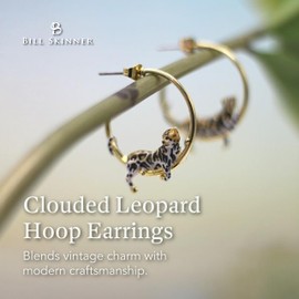 Bill Skinner - Gold Hoop Earrings for Women, Nature Inspired, UK Designed, Enamel Gold Plated Hoops, Cottage-core Wear, Intricately Detailed with Silky Pouch, Beautiful Gift for Her Birthday