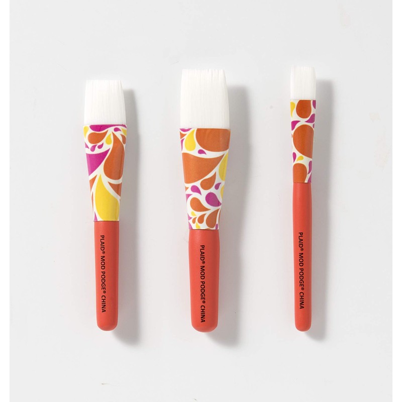 Mod Podge 10615 3 Piece Short Handle Brush Set