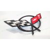 AUTO 1PC Black Front Bumper Cross Flags Emblem Badge Fit