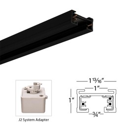 WAC Lighting J2-BXLE-BK J Track 2-Circuit Bx Live End Connector, Black