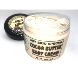 Cocoa butter moisturizer body cream 12 oz dry skin special with organic cocoa powder