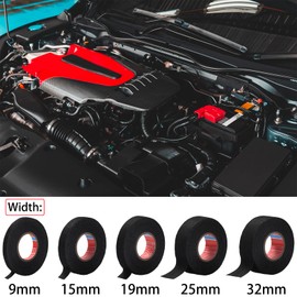 5 Rolls Wire Harness Tapes 50 FT High Temp Electrical Tesa Tape Loom Harness Automotive Heat Proof Self Adhesive Fabric Tapes for Automotive Electrical Wrap Protection, Width from 1/3 to 1.25 Inch