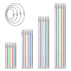 28 pcs Metal Wire Keychains, 2mm Coated Wire Key Rings Loops, 4" 6" 7.8" 10" Stainless Steel Connecter Cable Keyrings for Hiking Luggage ID Tags,Key Tags,Keyrings, Kitchen Utensils -7 Colors