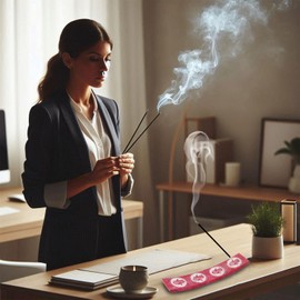 SOUL STICKS Hand Painted Natural Soapstone Decorative Incense Stick Holder Ash Catcher for Aromatherapy, Yoga or Meditation (Hamsa - 10)