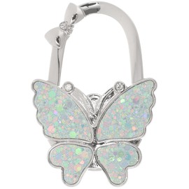 Veemoon Butterfly Purse Hook Foldable Handbag Hanger Crystal Rhinestone Table Hanger Bag Holder for Home Office Desk Tables E