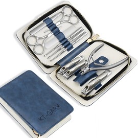 KT-GARY Manicure Set,Professional Nail Care Manicure Pedicure Kit,11 in 1 Stainless Steel Nail Clipper Set Grooming Tool with Exquisite Leather Travel Case for Men&Women