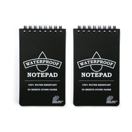 Waterproof Notepad (2 pack) – 100% water-resistant stone paper notebook. Handy pocket/palm size (3 x 5 inches).