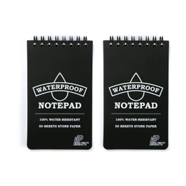 Waterproof Notepad (2 pack) – 100% water-resistant stone paper notebook. Handy pocket/palm size (3 x 5 inches).