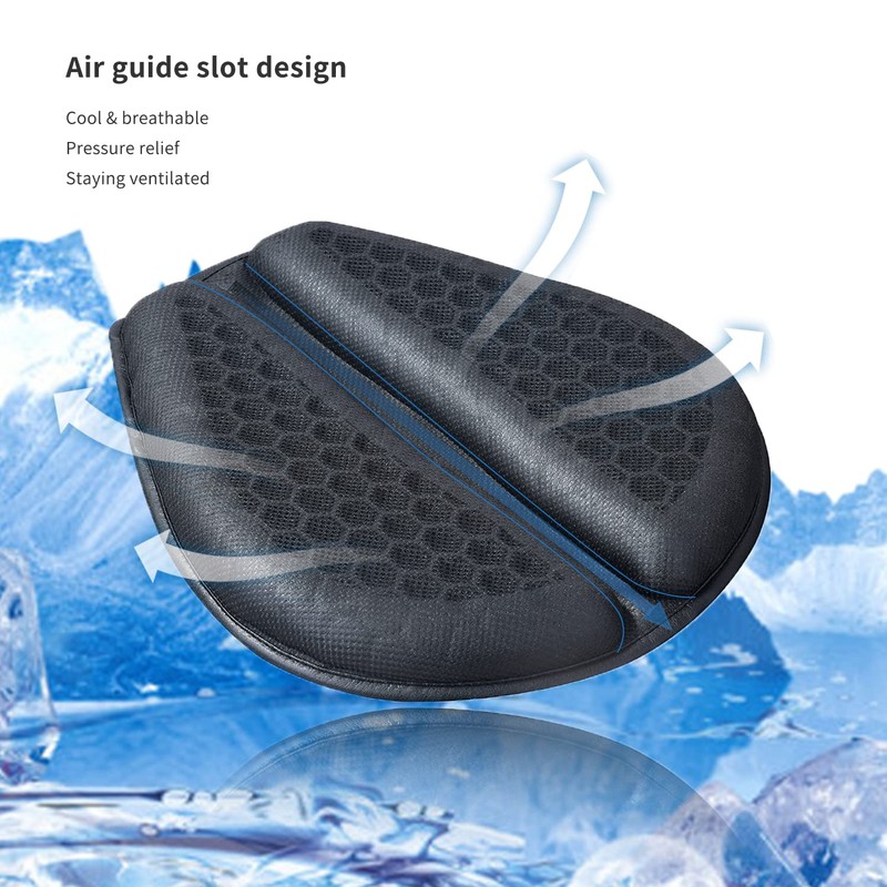 CHCYCLE Motorcycle Seat Cushion, Motorcycle Gel Seat Pad with 3D