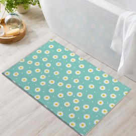 citari Daisy Floral Area Rug 2x3 ft for Bedroom Entryway Rugs Non-Slip Bath Rugs Funny Bathmats Washable Carpet Indoor Floor Mats for Living Room Kitchen Kid's Room Modern Small Rug for Door Mat