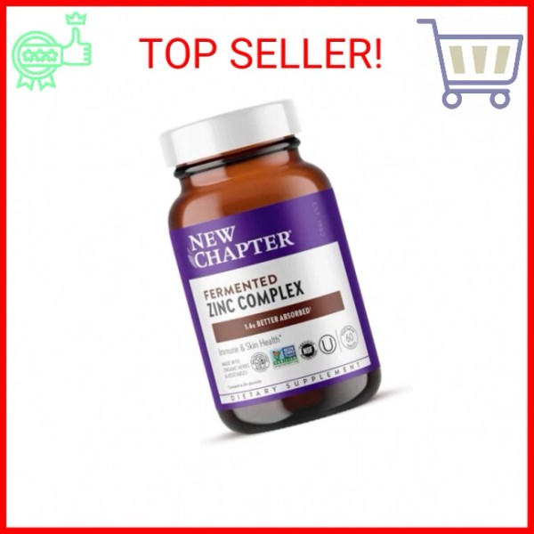 New Chapter Zinc Supplement, Fermented Zinc Complex, ONE Daily for