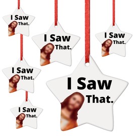 Barydat 2026 Christmas Christian Ornaments Decor, I Saw that Christian Ceramic Ornaments Christmas Stocking Stuffers Appreciation Gift for Friends Women Men Coworker(6 Pcs)