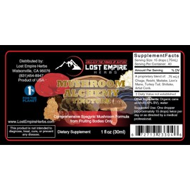 7 Mushroom Tincture Blend (1 fl oz) with Mushrooms: : Reish, Turkey Tail, Maitake, Shiitake, Lion's Mane, Artist Conk, Chaga | by Lost Empire Herbs