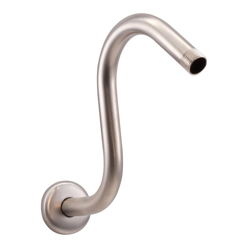 Westbrass 1/2" IPS x 8" S-Shaped Shower Arm and Flange,
