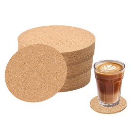 16pcs Cork Coaster for Drink Round Absorbent Tea or Coffee Coaster Cork Bulk Blank DIY Craft Gifts Coasters Warm Gifts Relatives and Friends in Office, Home, or Cottage (16pcs)