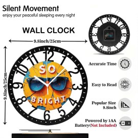 25cm Round Iron Clock Designed as a Coffee Maker Espresso Machinesheet size: 10 inch, color: Black