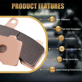 S SYUU Sintered Metal Motorcycle Brake Pads Set - Front & Rear - Heat Resistant - Compatible with Suzuki DL 1000 V-Strom 2002-2010 SFV 650 2003-2010 DL 650 V-Strom 2004-2017 FA229F FA231F FA174R