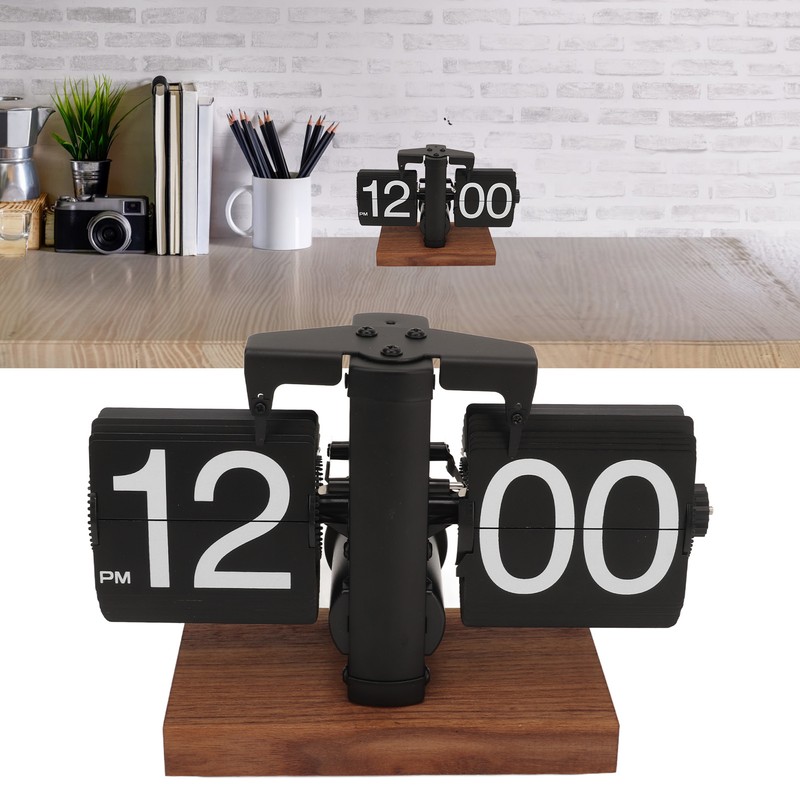 Digital Flip Down Clock Retro Automatic Turning Battery Operated Mechanical