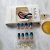 Ink Blue Ombre Press on Nails Medium Square QUNQINLI Coffin