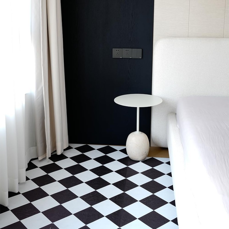 auxua Black Vinyl Marble Flooring Roll – Small Size (15.7”