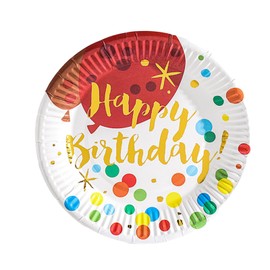 iewrtcin Pack of 10 Colourful Paper Plates, 7 Feet Round Party Tableware Plates, Disposable Paper Plates, Birthday Party Supplies for Birthday Party