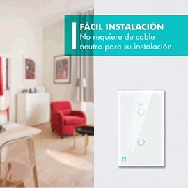 Versión 2023 mejorada Interruptor apagador inteligente Wifi NO REQUIERE CABLE NEUTRO compatible con Alexa google home e IFTTT táctil con panel de vidrio no requiere HUB 12 y 3 Apagadores 2 apagadores
