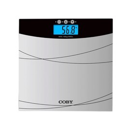 Tempered Glass Digital Bathroom Scale with Color Changing LCD Display and BMI Estimator