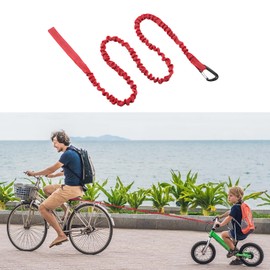 TeTupGa Bicycle Tow Rope Belt Strap Mountain Bike Parent-Child Pull Reflective Traction Portable Outdoor MTB Elastic Bicycle For Adult Kids Children (Red)
