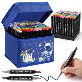 80Colores Plumones Doble Punta Pincel,80 coloresplumones dobles,plumones Adecuado para artistas, principiantes, estudiantes, dibujar, dibujar, garabatear, crear y diseñar (Azul)