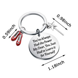 Good Witch Quote You had the Power all along Bracelet Fandom Jewelry Inspirational Gift (Round Keychain)