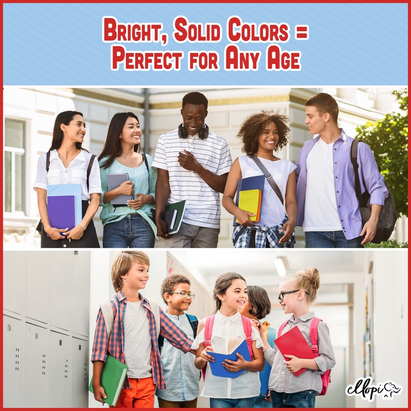 Stretchable, Easy Apply Book Covers 6 Pack Solid Colors. Jumbo