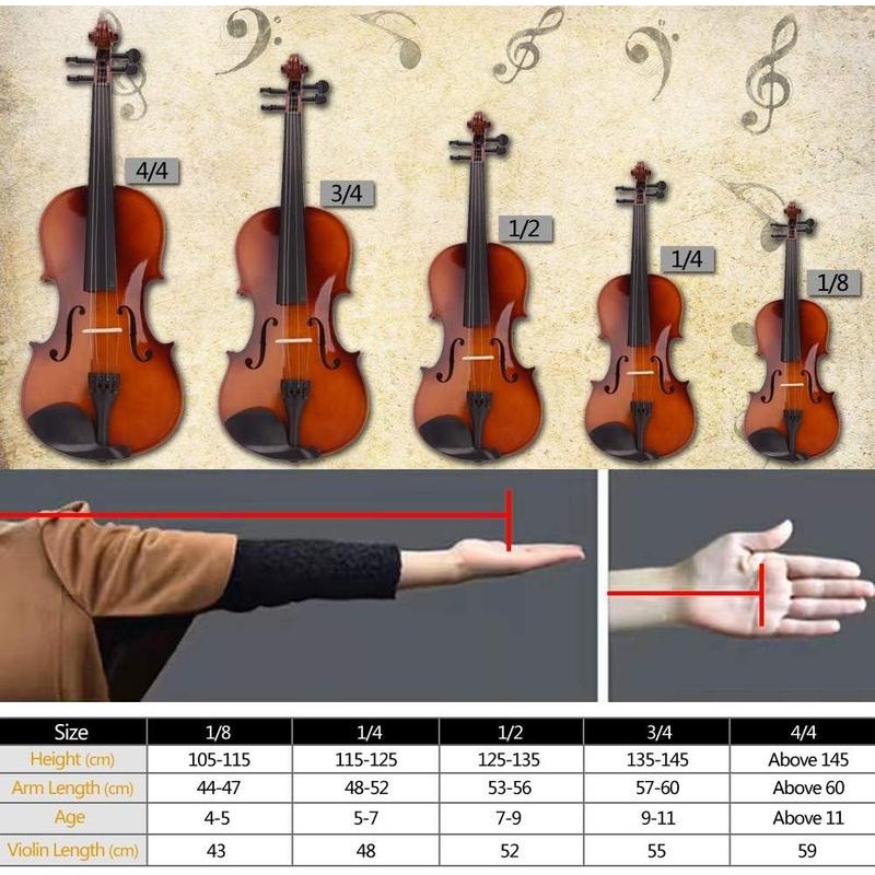 Acoustic Violin 4/4, Full Size Violin, Violin Kit with Case,