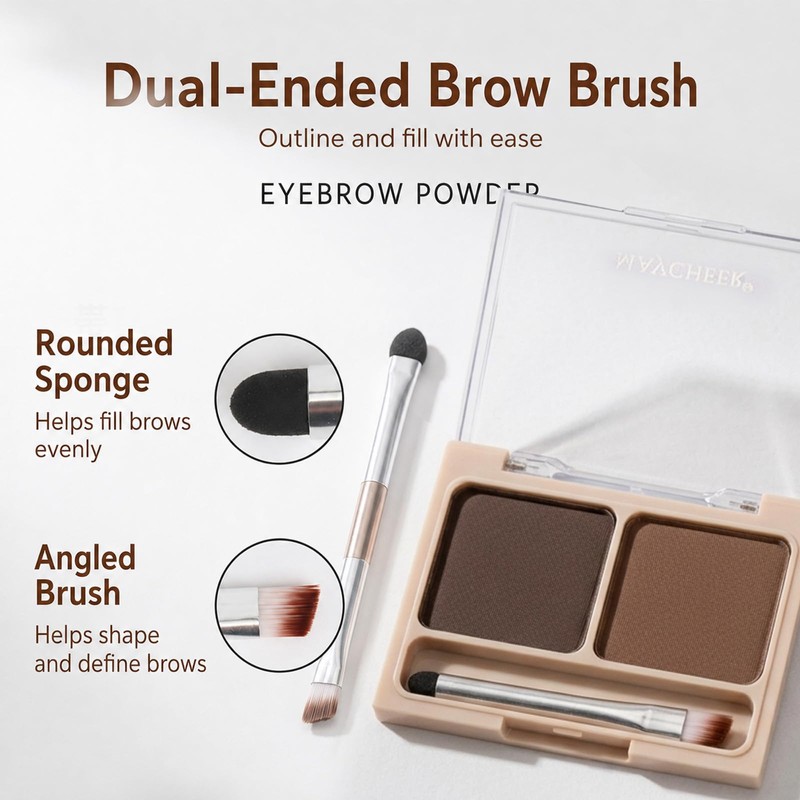 Qwesure Xixi Eyebrow Powder 2 Colours with Double Applicator, Brow