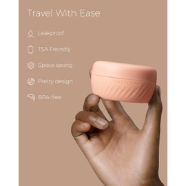 TakeToday - Recipientes de Viaje para Artículos de Cambiador, A Prueba de Fugas, Aprobado por TSA, Tarros de Crema de Silicona Recargables con Tapa, Tamaño de Viaje Esencial para Artículos