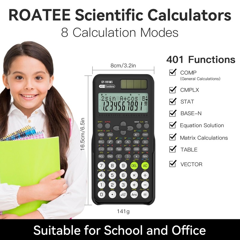 Scientific Calculator for Students, ROATEE 2 Line Display Scientific Calculator