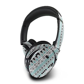 MightySkins Glossy Glitter Skin Compatible with Bose QuietComfort 45 Headphones Turquoise Tribal | Protective, Durable High-Gloss Glitter Finish | Easy to Apply