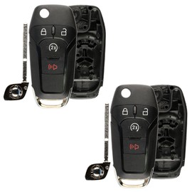 2X Remote Start Flip Key Fob Shell Case Replacement for Ford N5F-A08TDA, 5923694