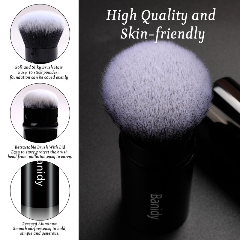 NOVIIML rush Kabuki Face Brushes Retractable Travel Blush Brush Portable