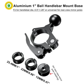 iMESTOU 1 Inch Ball Adapter for Handlebar Aluminium 1 Inch Handlebar Ball Base Work with Ram Bike Phone Mounts